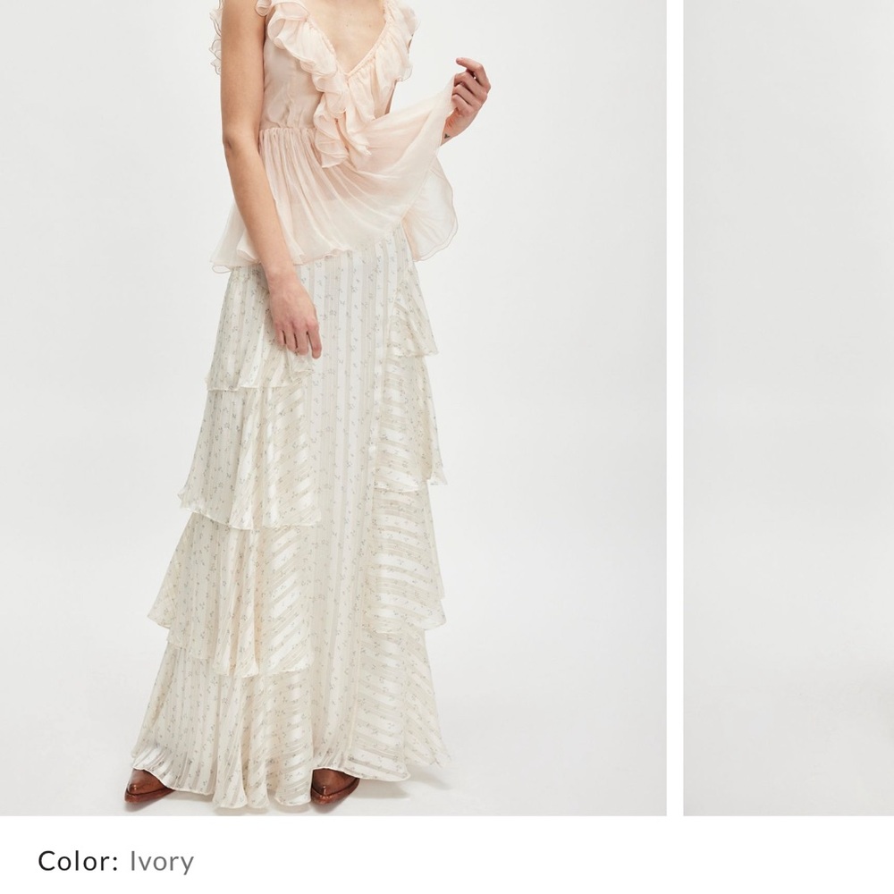 Free People Floral Cascade Maxi Skirt